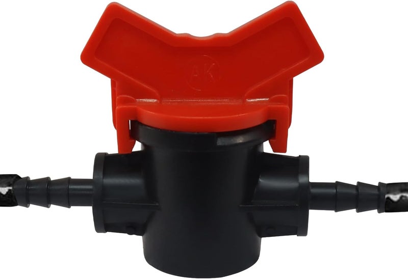 OSVJE 4PCS 1/4" ID in Line Hose Barbed Ball Valve Shut-Off Switch - Stable Plastic, Easy Installation, Leak-Free Design for Aquarium, Garden, and Micro Irrigation Systems, Black - Image 4